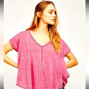 Free People XS Sammie Tee - great pre owned condition - Pink